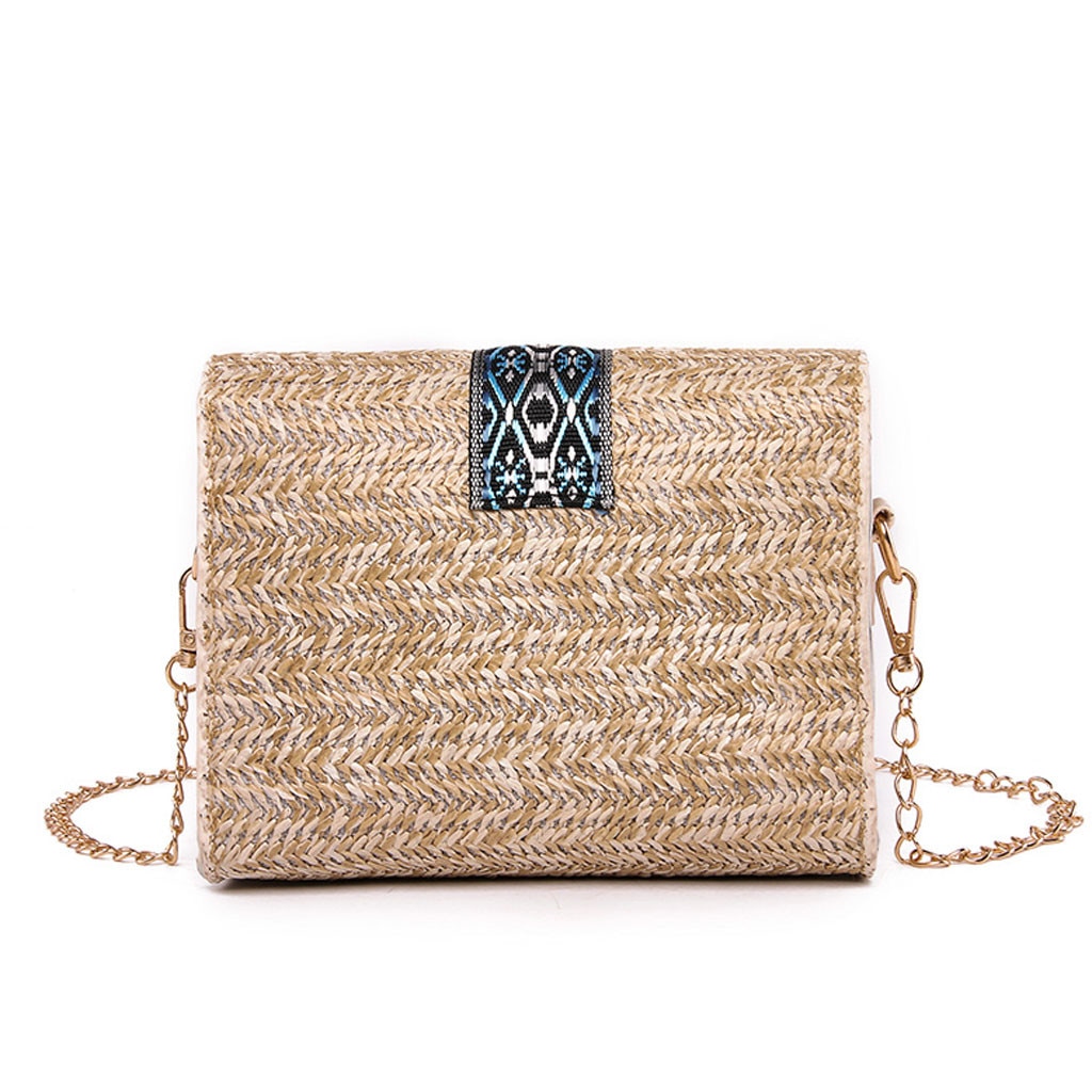Sacs en rotin pour femmes sac à bandoulière de plage tissé à la main sac de paille carré sac à bandoulière été diagonale sac de plage décontracté bolso rafia