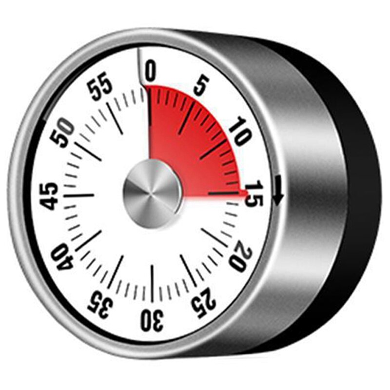 Visual Timer Round Mechanical Timer 60-Minutes Cooking Timer with Loud Alarm Magnetic Clock Timer Kitchen Gadget: White Black Silver