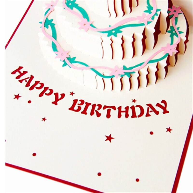 Birthday 3D Cake Card Theme Handmade Birthday Greetings Cards 3D Popup Cards Birthday Card