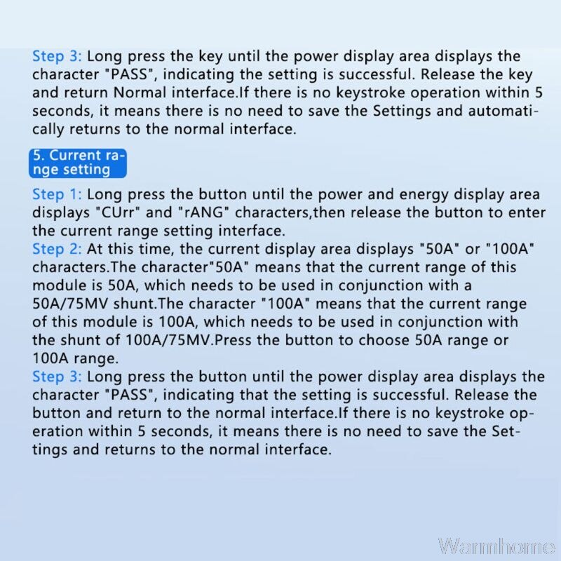 DC 7.5-100V 50A 5KW Power Energy Meter Wattmeter Electrical Panel Gauge Monitor Digital Display Volt kwh Watt Amp Au24 20