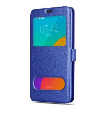Ledertasche Für Gionee M6 GN8003 Fällen Schnelle Antwort Sichtfenster Flip Standplatz-abdeckung für M6/M6 Plus Telefon Fall Taschen Thin Holster: m6 plus / Blau