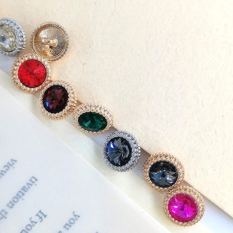 boutons à coudre couture materiel accessoires couture bouton bouton couture Boutons ronds en strass de , 12.5/15/18/21MM, boutons de en métal doré pour vêtements, accessoires de couture, bricolage