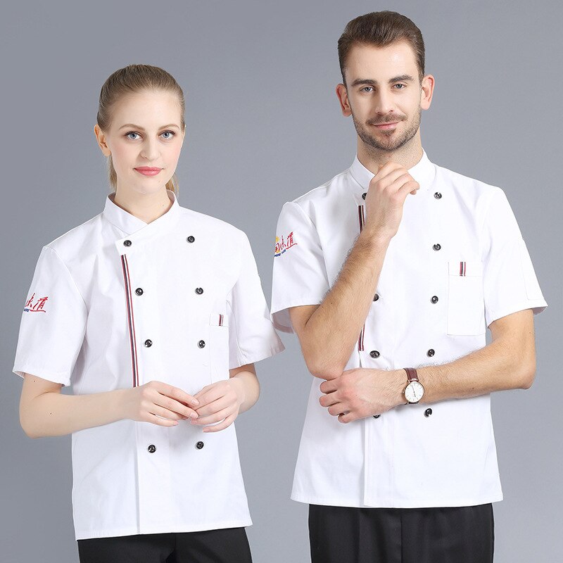 Catering chef werkkleding heren korte mouw zomerkleding hotel achterkeuken taartbakker kantine personeelskleding