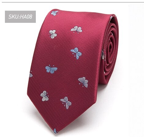 Men Ties luxury skinny tie's Mens flower Neckties Gravata Jacquard Tie Business man's Wedding Animal dress Bowtie 7cm: HA08