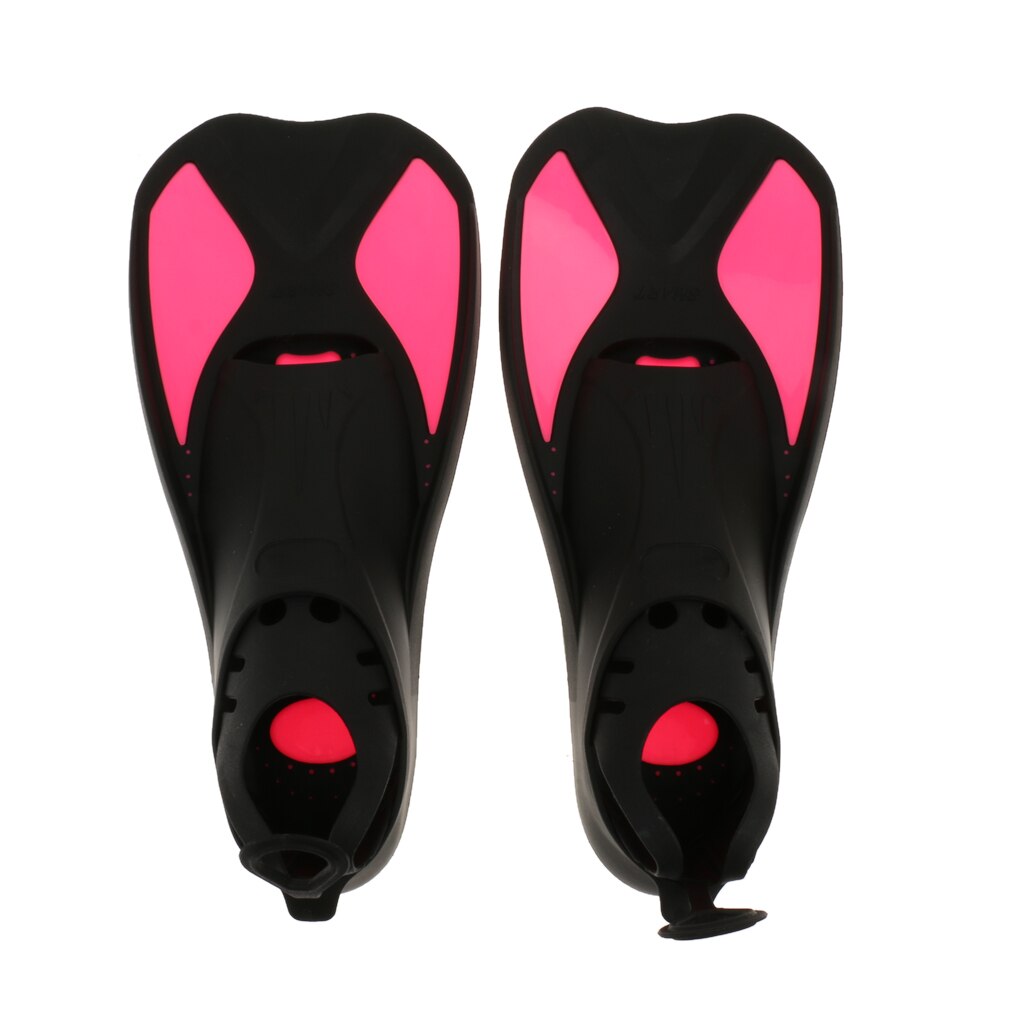 TPR Flippers Swimming Fins Anti-slip Shoes Snorkel Scuba Swimming Diving Beginners Training Aids For Adult XXS/XS/S/M/L/XL: Rose red XXS