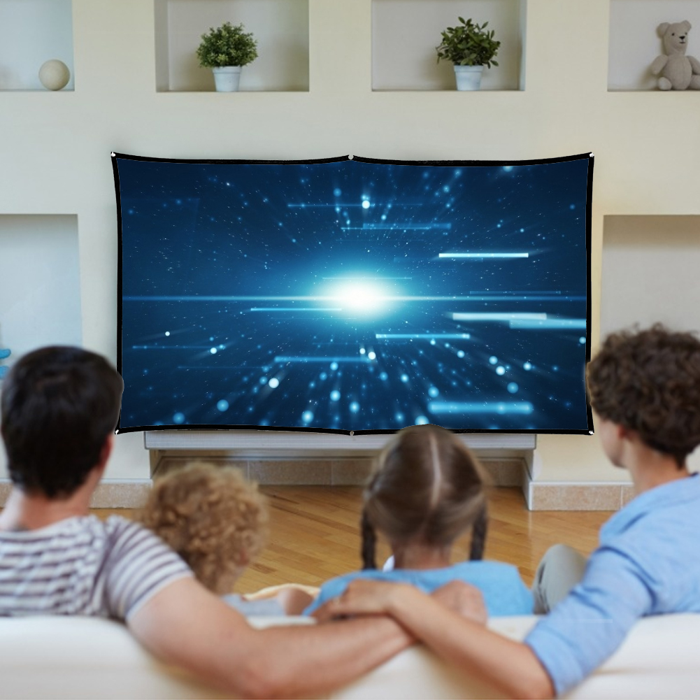 100inch 16:9 Projector Screen Movie Anti Wrinkle Theater Easy Folding Backyard Cinema Meeting Indoor Full HD Portable Video Home