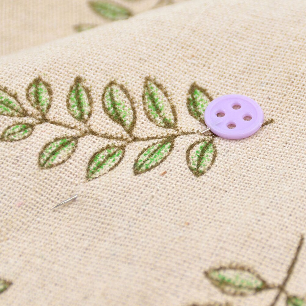 Alfileres de retazos de 100 piezas, alfileres planos con cabeza en forma de botón de pajarita de flores, accesorios de costura para ropa,