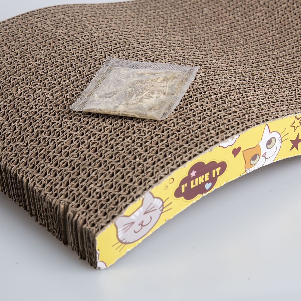 Cat Scratch Board Cat Toy Double-sided Durable Pet Scratcher Pad Bed Mat with Catnip Toy Claw Care Toy Cardboard