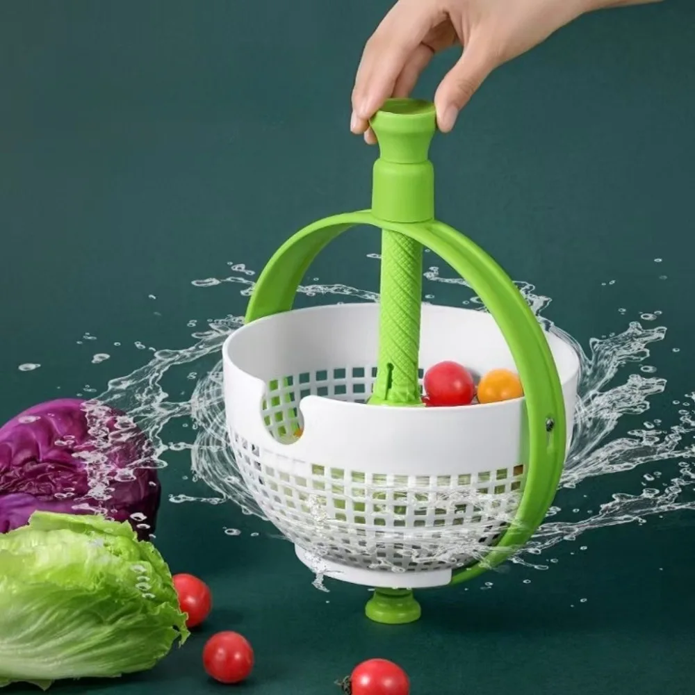 Plantaardige reiniging Roterende afvoermand voor groenten en fruit Reiniging, uitdroging, druipend huishoudelijke keukengadgets