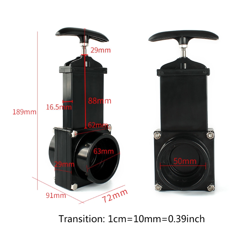 Trailer RV Drainage Pipe Valve Sewer Hose Valve Adapter Knife Water Gate Connector with Durable Handle