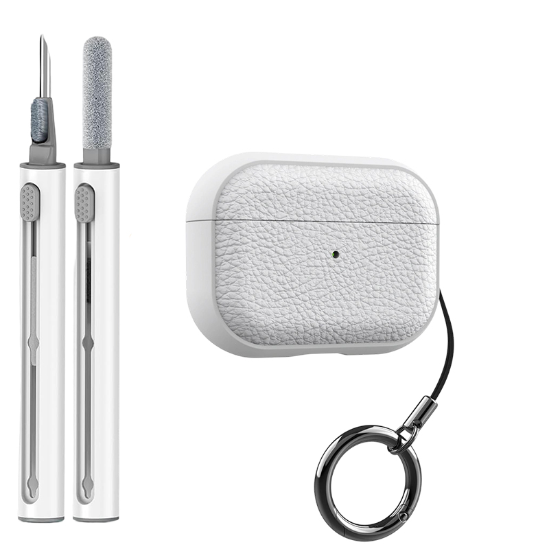 Funda de cuero Compatible con AirPods Pro 2 Generación AirPod 1 3 4 Max Funda protectora de TPU suave con llavero El LED frontal visible