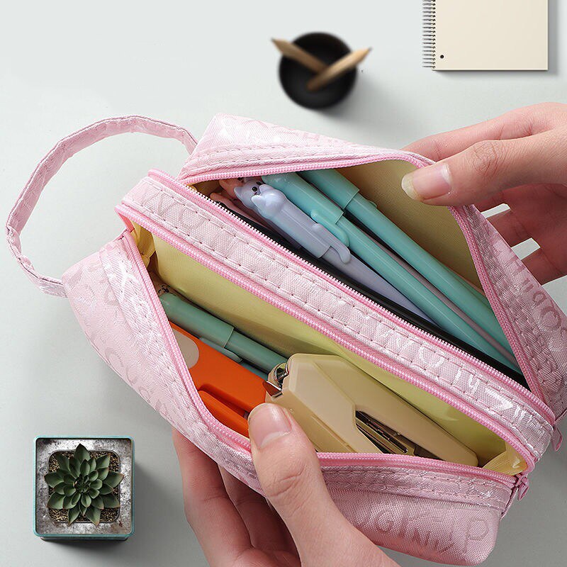Double Layer Pencil Case Letter Trousse Scolaire Large Capacity Estuche Escolar Multifunction Piornik Szkolny School Pencil Case
