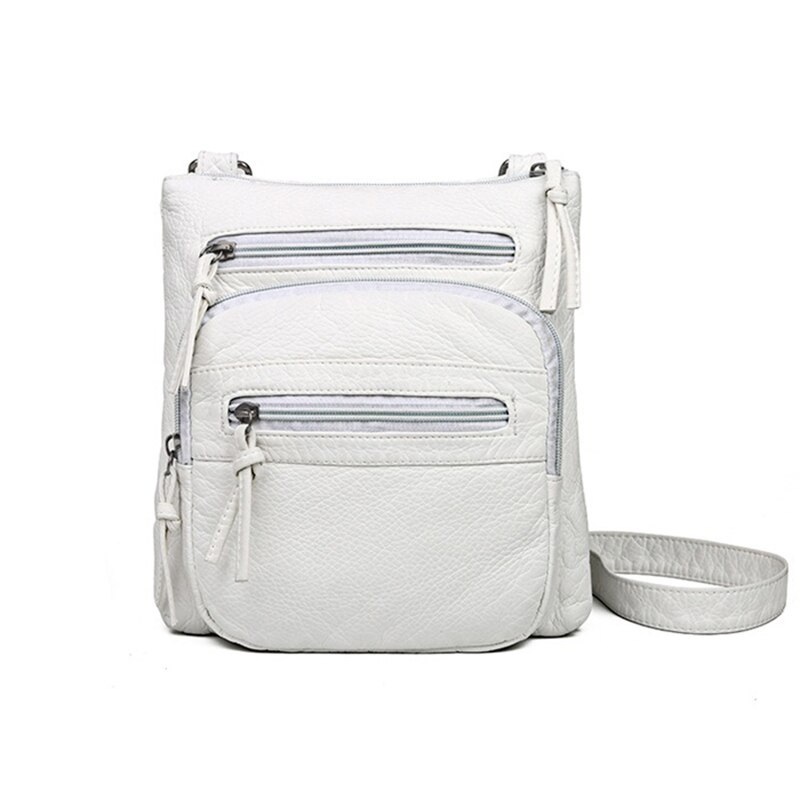 Geestock Schulter Tasche für frauen Weiche Leder Licht-luxus Eimer Tasche lässig Geldbörsen Hand tasche Geldbörse: Weiß