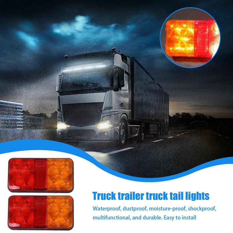 LED Brake Lights For Trucks 1 Pair Night Driving Tail Lights 12V/24V/12-80V Caravan Bus Trailer Agricultural Vehicles Side Light