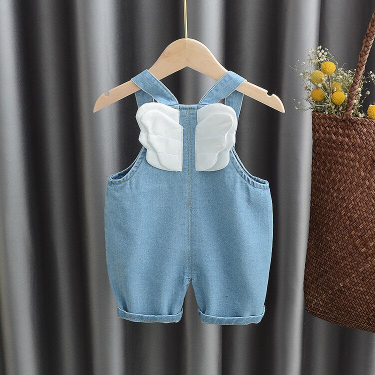 Del bambino Delle Ragazze Carino Ala Denim Body E Pagliaccetti Ragazze Tute E Salopette abbigliamento Per Bambini Abbigliamento per bambini