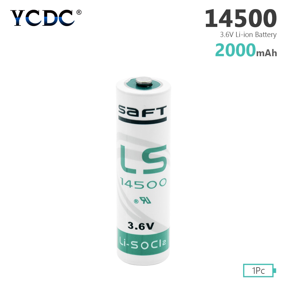 3,6 V 2000mAh 14500 Li-SOCl2 Tamaño AA ER14505 batería para ordenadores Mac PLC de medición de Gas de medidor de agua, ETC. OBU casa Monitor