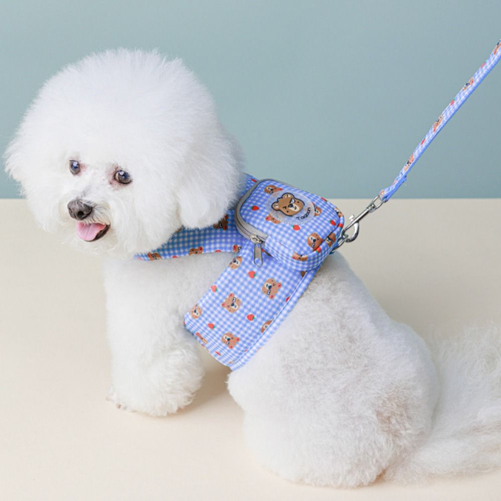 Sangle de poitrine réglable pour chien de dessin animé, sac à dos respirant, sac de collations pour animaux de compagnie ours avec ULde traction