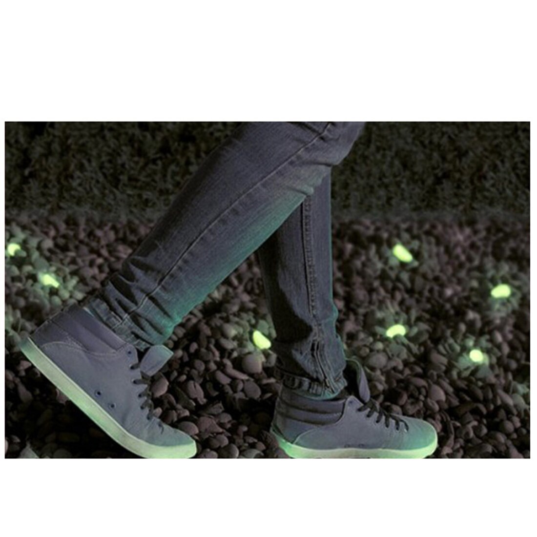 300Pcs 14mm Luminous Night Stones Glow in The Dark Pebbles Glow Gravels Garden Landscaping Decoration Artificial Cobblestone