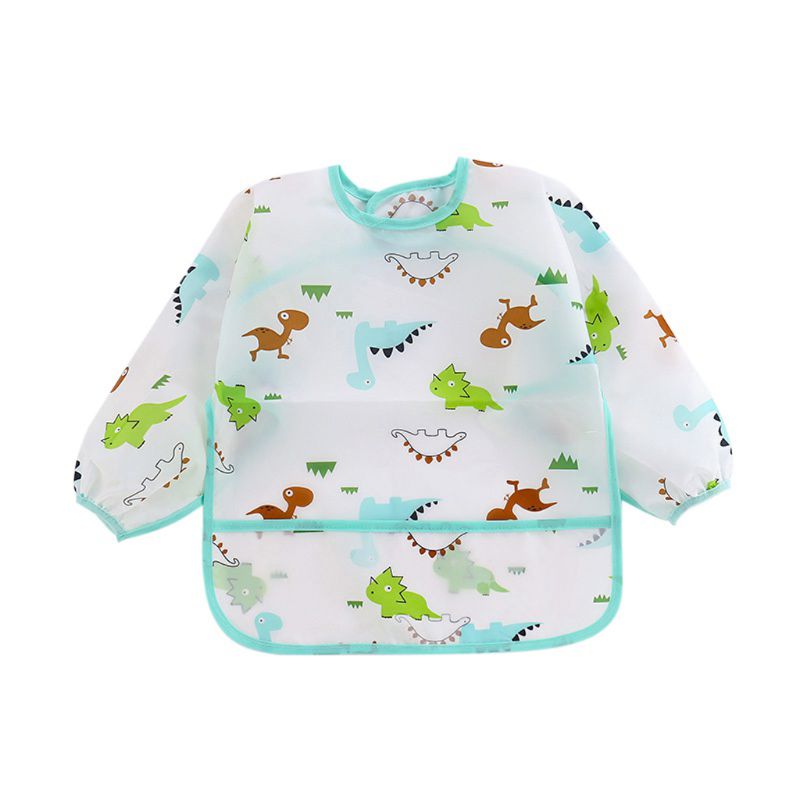 Babadores de bebê babadores de babadores de babadores de bebê babadores de babadores de babadores de bebê com mangas impermeável unisex alimentação babadores anti-vestir: Azul / M