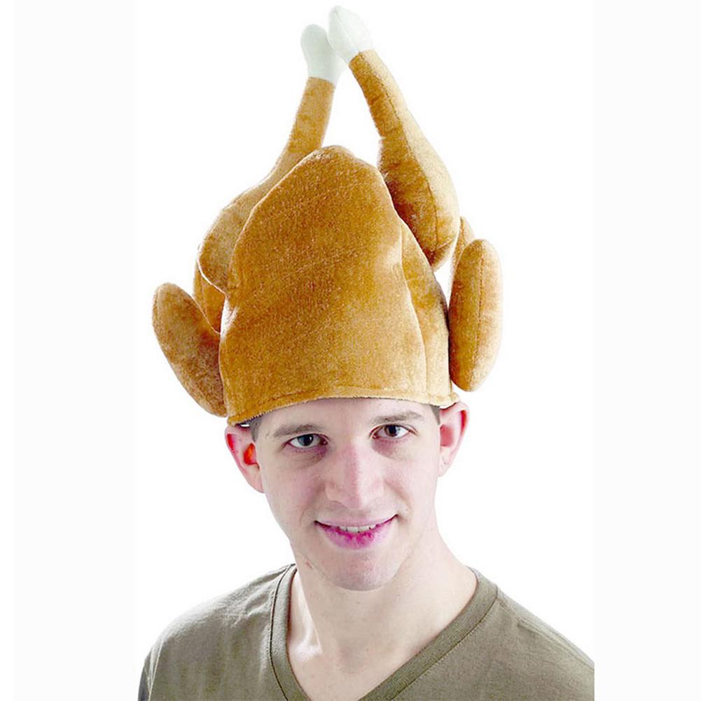 2022 Turkey Thanksgiving Hat Novelty Cooked Chicken Bird Secret Santa Fancy Dress Props Unisex Hat