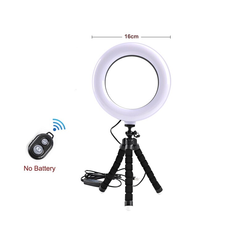 LED Selfie Ring Fill Light 10inch/26CM Dimmable Phone Camera Ring Lamp With 160cm Stand Tripod For Makeup Video Live Studio VK: 16cm and mini tripod