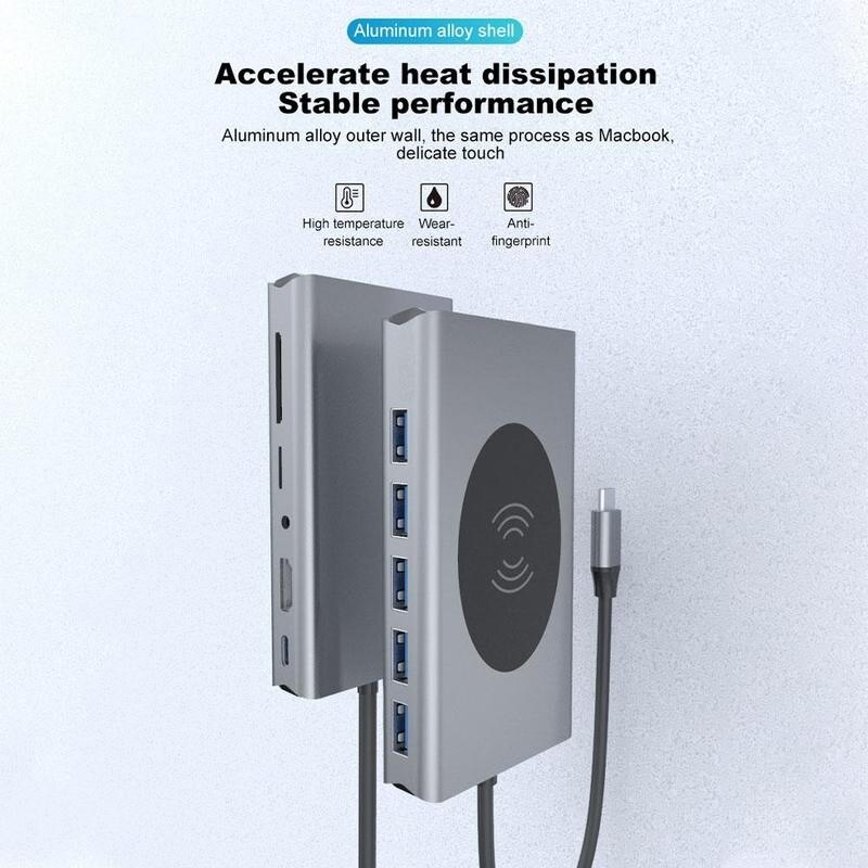 Tipo c hub usb 3.1 tipo-c hdmi docking station portátil tf pd hdmi carregador interruptor hdmi estação leitor sd sem fio docking i1a1