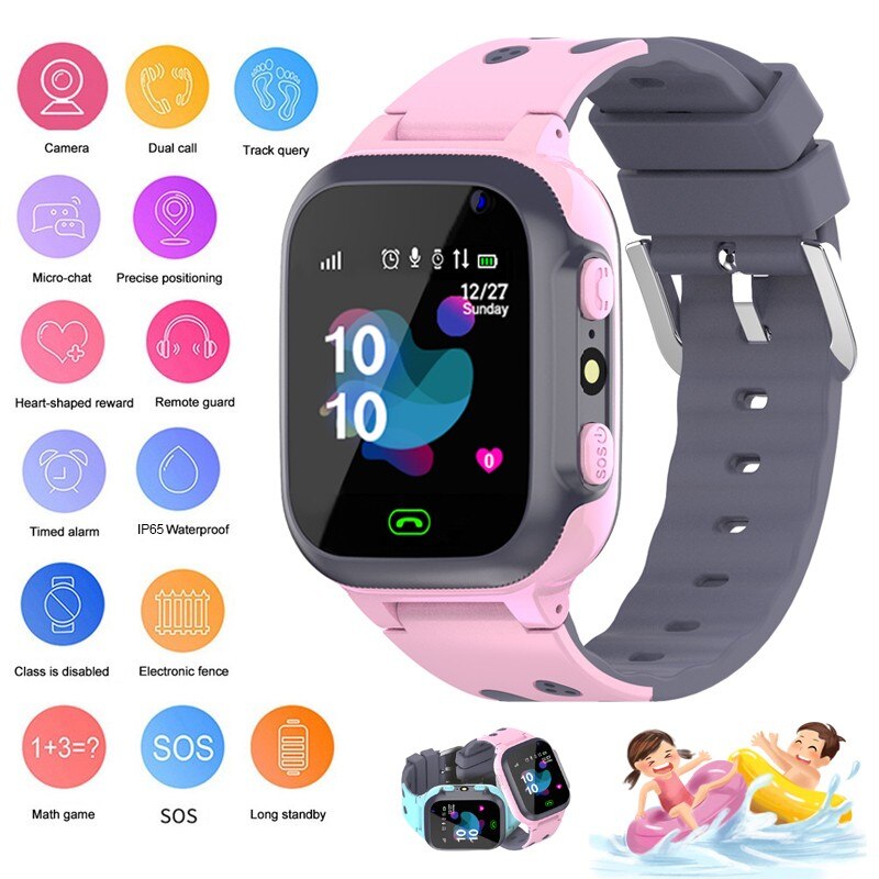 Montre connectée pour enfants, étanche, lampe de poche, bouton sos, surveillance à distance, montre-bracelet pour enfants, montre pour enfants avec montre pour bébé