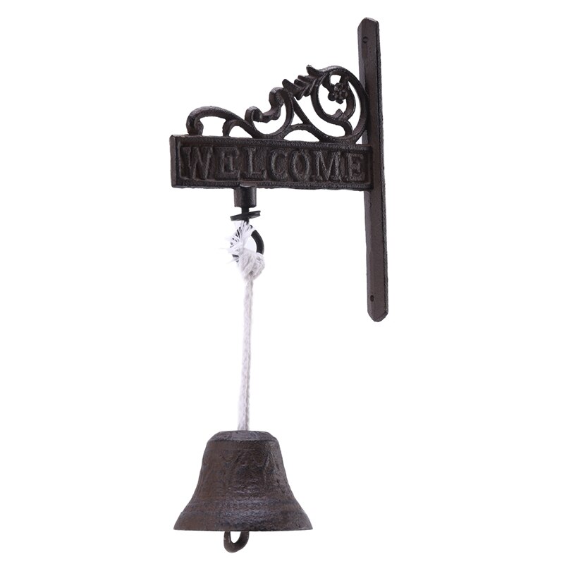 Cloche murale en fonte Style rustique secouant manuellement tenture murale sonnette extérieure murale pour Patio de jardin