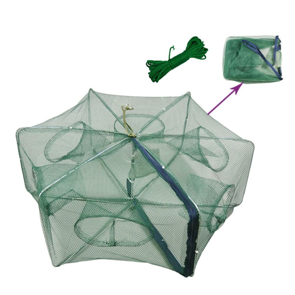Shrimp Net Folded Portable Fishing Net Network Casting Crayfish Catcher Shrimp Minnow Crab Baits Trap Cages Mesh Fish Nets Tool