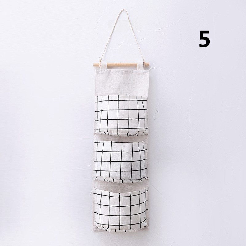 Simple Cotton and Linen Waterproof Hanging Storage Bag Multi - Layer Pockets Cloth Door Organizor Bedroom Accessories Household: 5