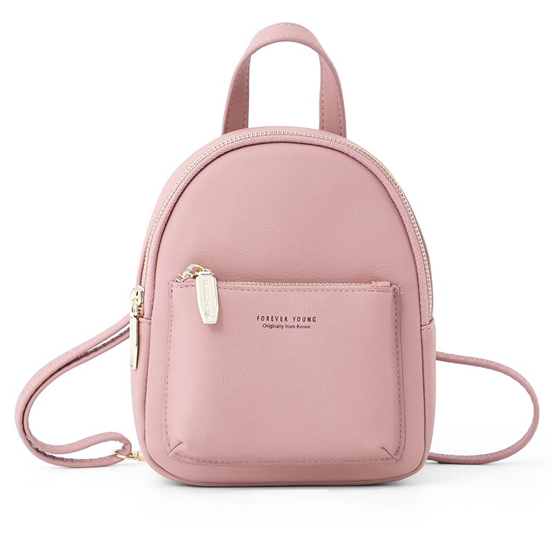 Weichen Vrouwen Mini Rugzak Soft Touch Multifunctionele Vrouwelijke Kleine Rugzak & Schoudertas Womens Bagpack Dames Bolsos: Roze