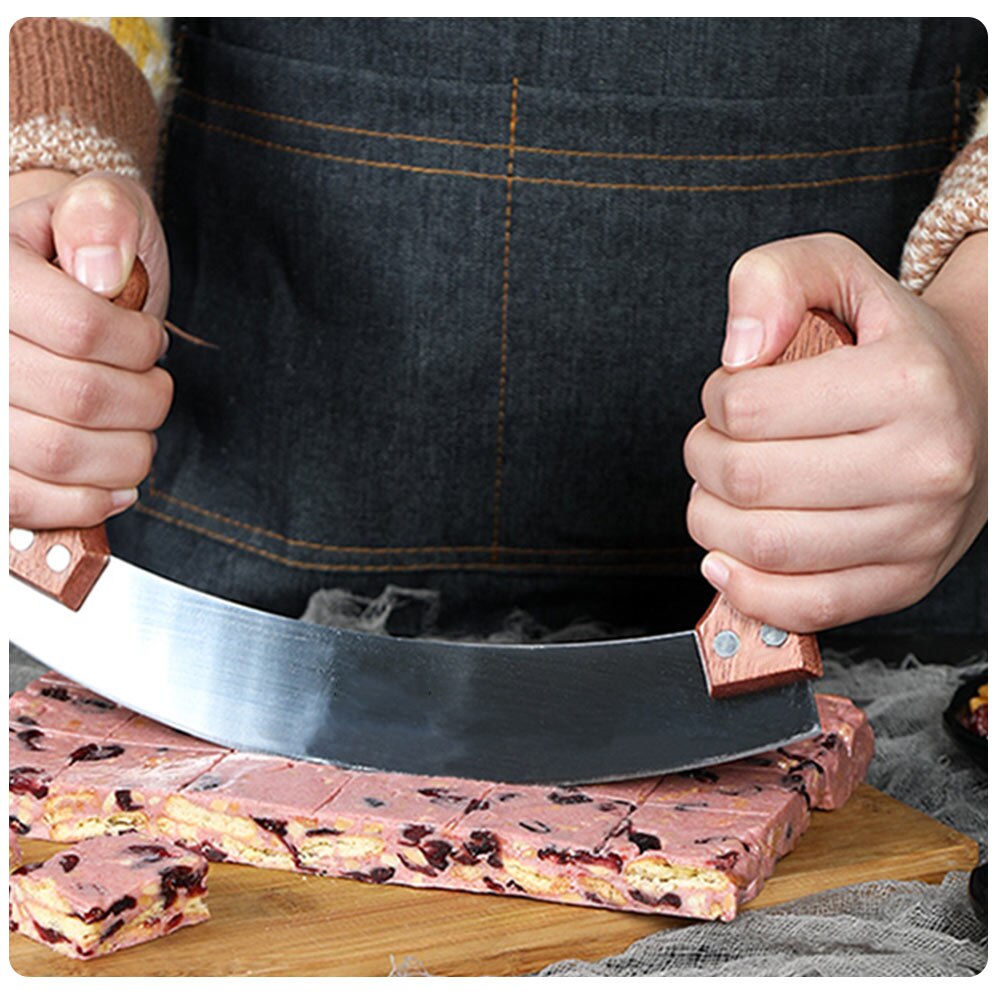 Vegetabilsk pizza urt mezzaluna cutter skærekniv chopper blade skære skæreværktøj bageværktøj konditori tilbehør