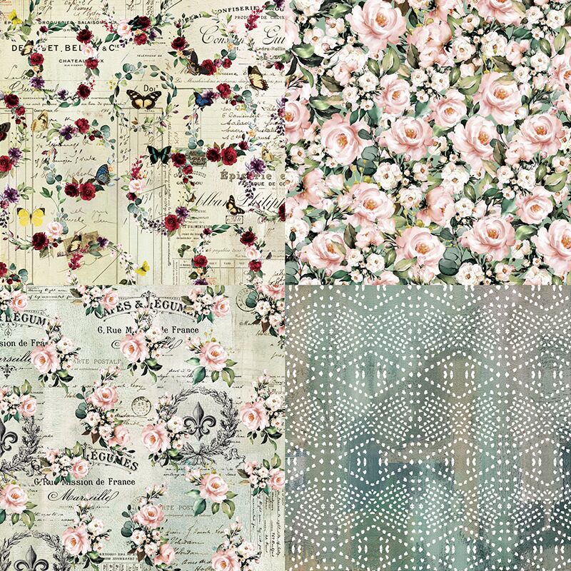 24 Feuilles Papier Scrapbooking 30.5x30.5cm - Motifs Bohème Double Face - 160g/m² - DIY Et Artisanat
