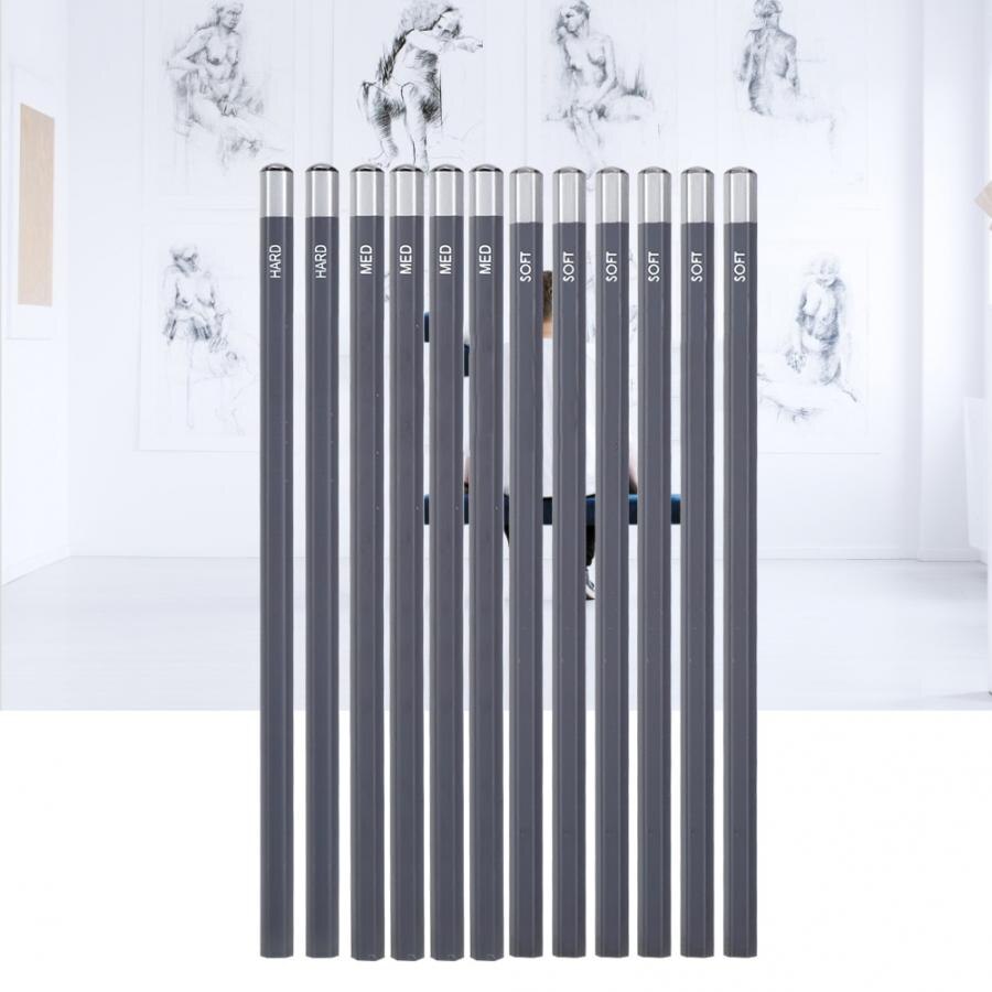 12Pcs Sketch Pencil Wood Soft/Medium/Hard Painting Pen Drawing Stationery Art Supplies Sketching Tool
