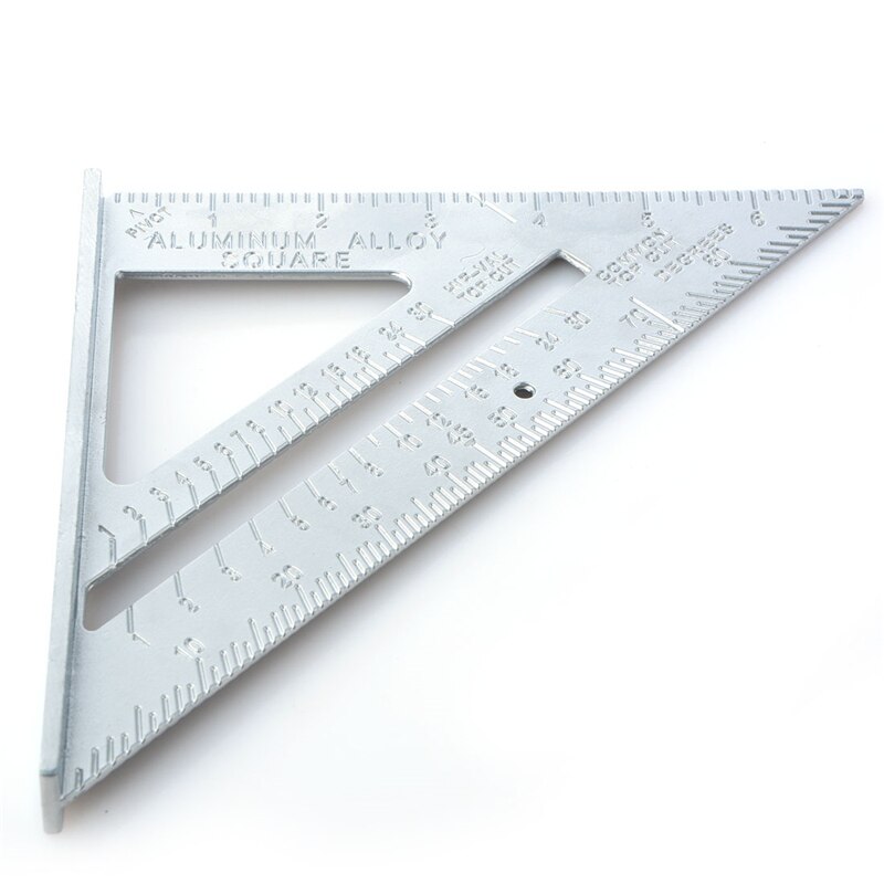 7 zoll Aluminium Legierung Dreieck Lineal für Holzbearbeitung Metric Zoll 90 Grad 45 Grad Quadrat Dreieck Lineal