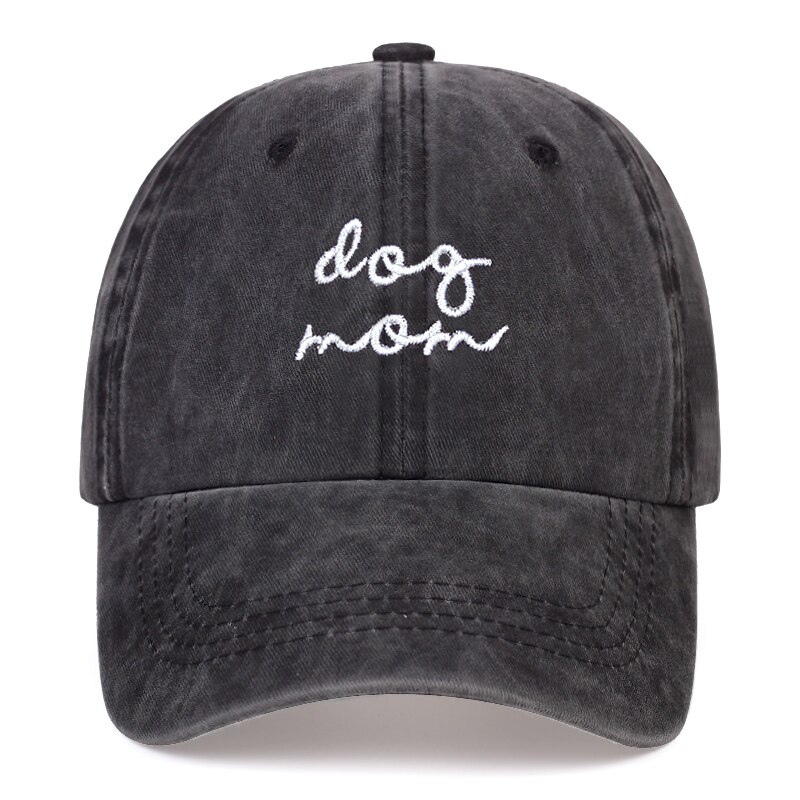 Summer cotton men&#39;s baseball cap DOG MOM letter embroidery washed dad hat adjustable outdoor sun hats hip hop caps