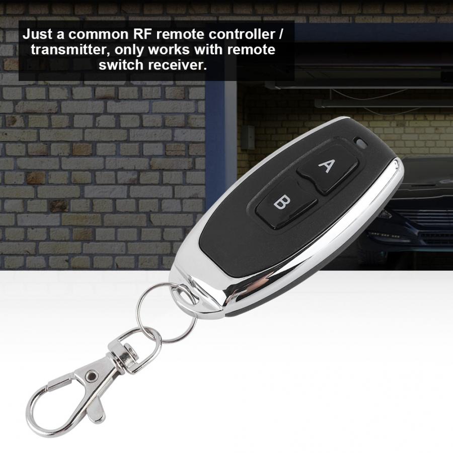 433MHz AB Buttons Matal RF Wireless Transmitter Learning Code Remote Control smart Door Remote Control