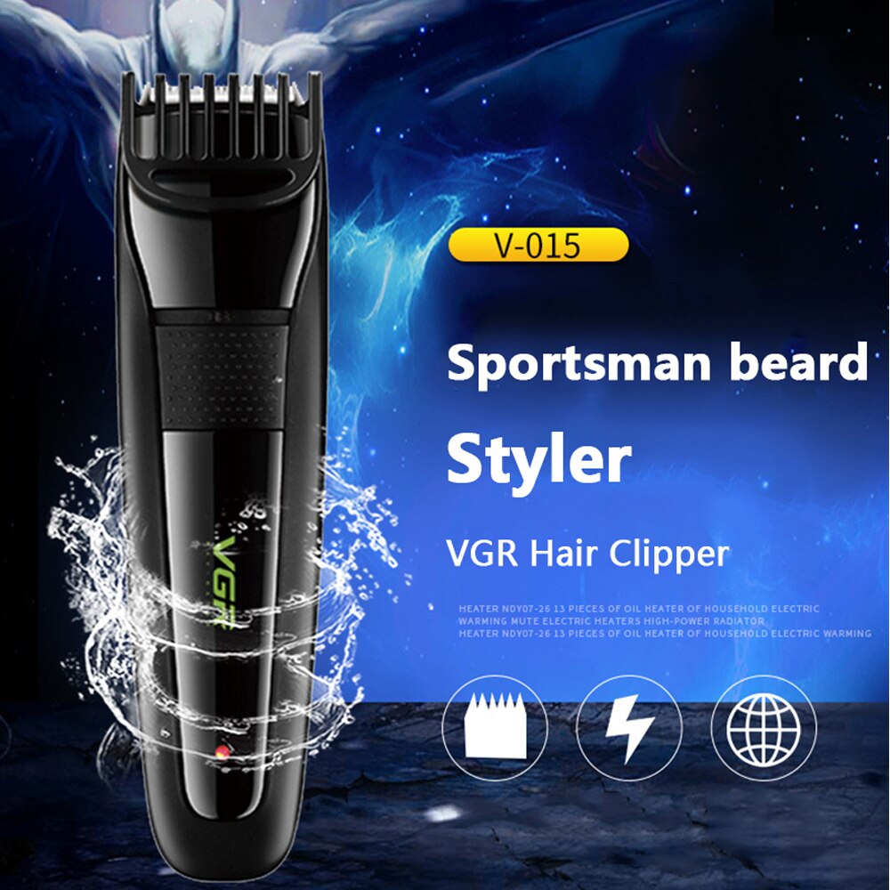Cortadora de pelo VGR 015, cortadora de pelo para adultos, recargable vía USB, resistente al agua, de 2 a 14mm y 12 velocidades