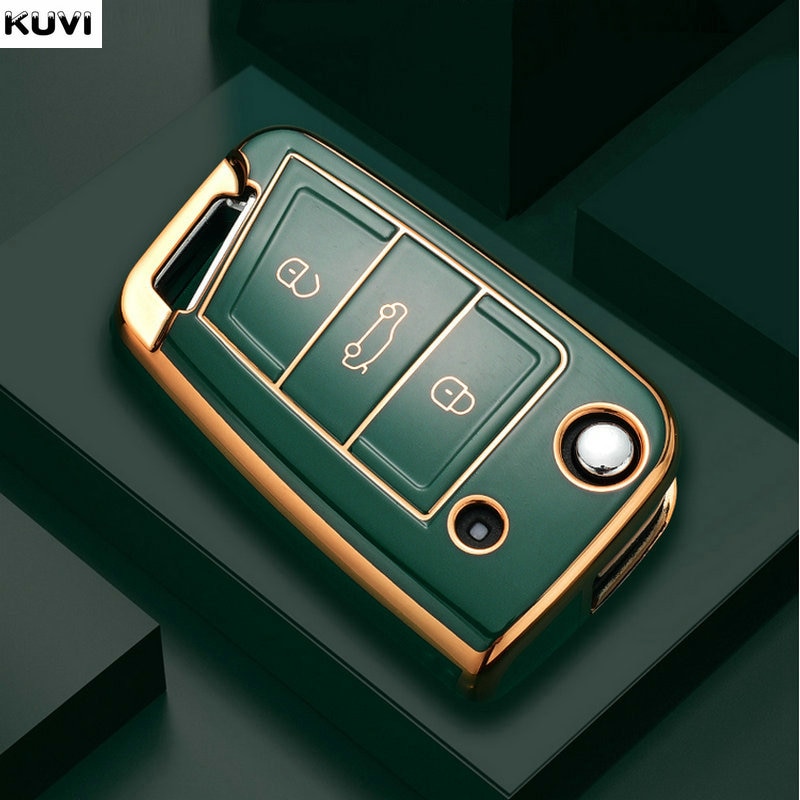 Funda de TPU para llave remota de coche, carcasa para VW, Volkswagen, Golf 7, MK7, Tiguan, MK2, SEAT Ateca, Leon FR 2, Ibiza, Skoda Octavia A7