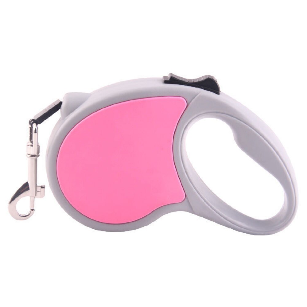 Kleurrijke 5m automatische hondenriem reflecterende intrekbare hondenriem wandelriem voor grote middelgrote honden huisdieraccessoires: Roze / 5m