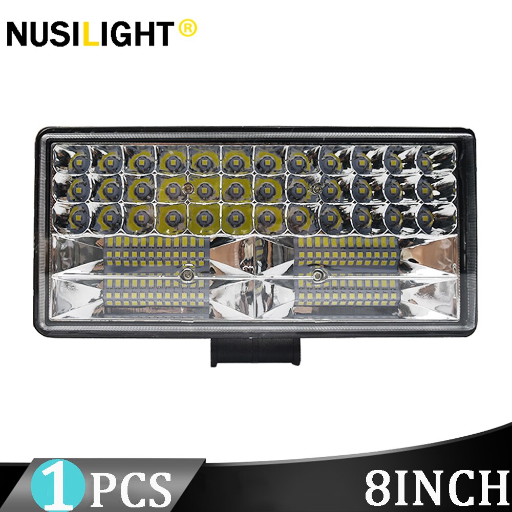Bil led arbeidslys bar 12v 4 x 4 24v offroad suv lastebil traktor tåkelampe dampskip gravemaskin bulldoser kran hogstmaskin frontlykt: 1 stk 8 tommer