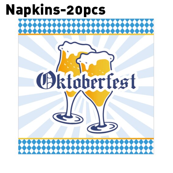 Germany Oktoberfest Carnival Festival Theme HAPPY BIRTHDAY Party Phototaking Photobooth Props Happy Beer Wine Party Decorations: MM116-napkins-20pcs