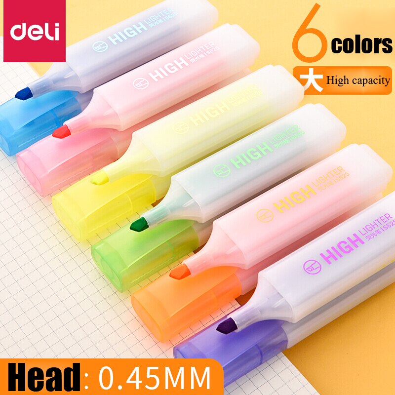 Delikatesseforretning 1 stk dejlige 6 farver highlighter tegneserie søde slik farvede kuglepenne highlight markør pen elev brevpapir forsyninger