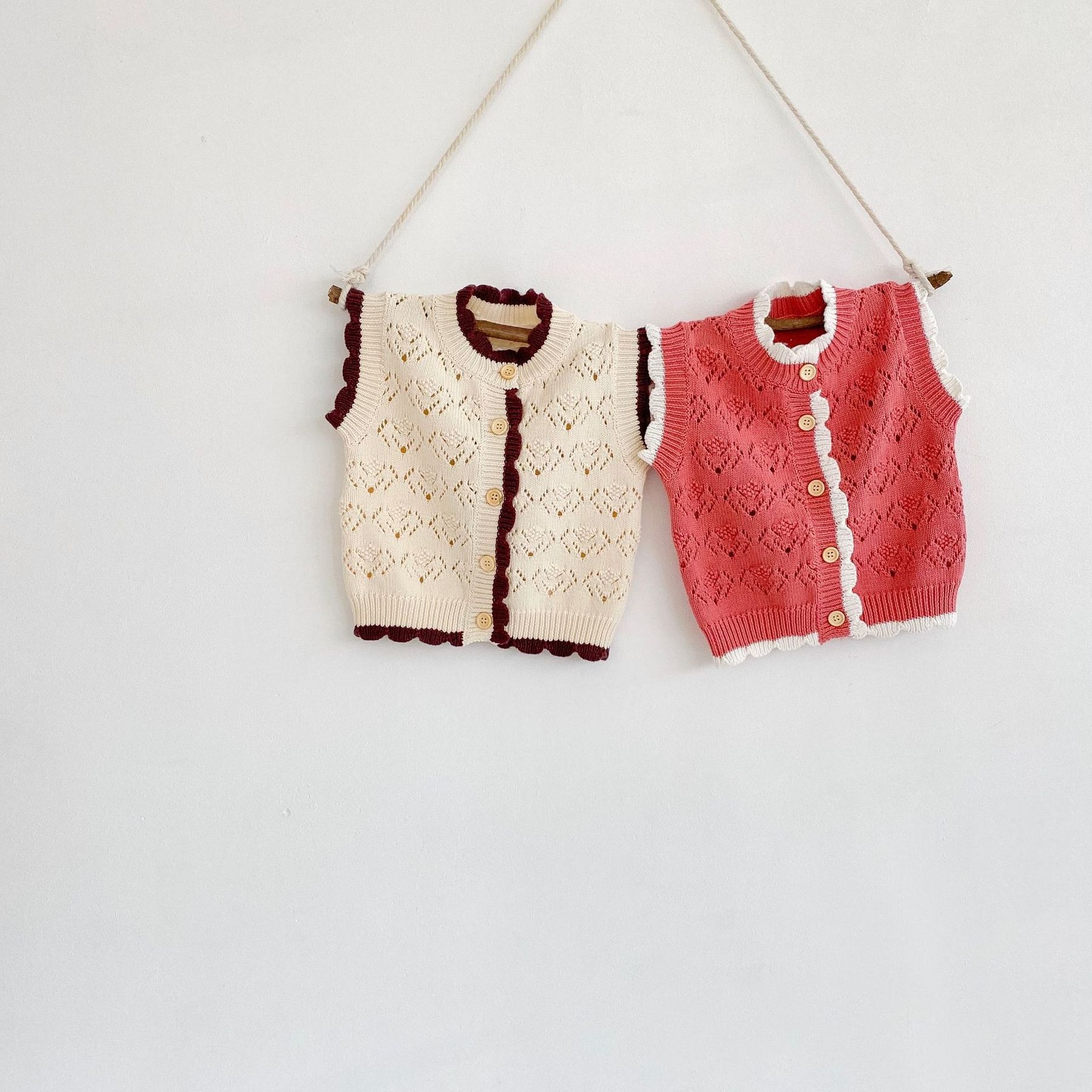 Koodykids 2021 bebê menina primavera camisola de malha floral colete tricô qualidade roupas da criança meninas roupa outono do vintage