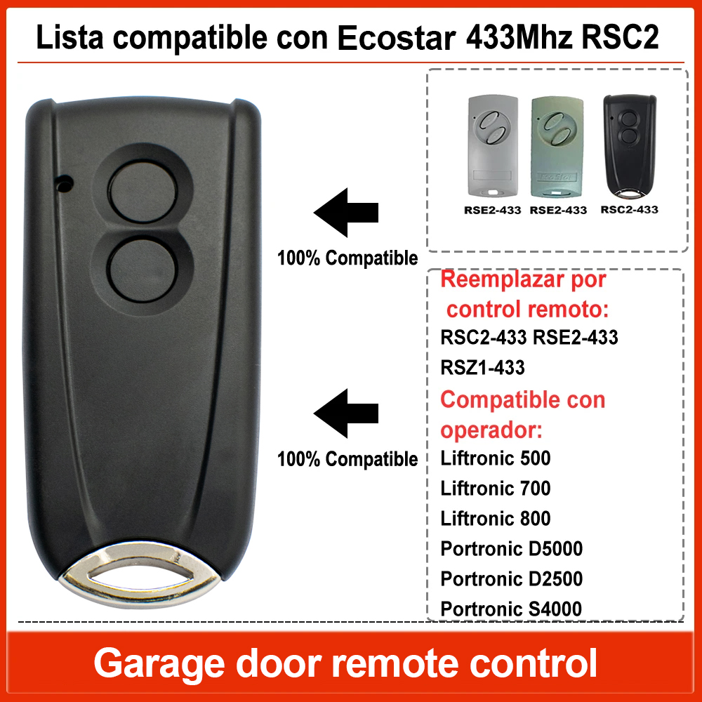 Hörmann ecostar rsc 2-433 rse 2-433 garageport fjernbetjening til liftronic 500/700/800 sender portronic  d2500/d5000/s400