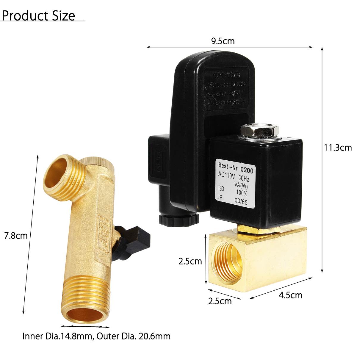AC110V 1/2inch Electronic Timed Drain Valve Two-way Direct-acting Valve Air Compressor Condensate Automatic Drain Valve