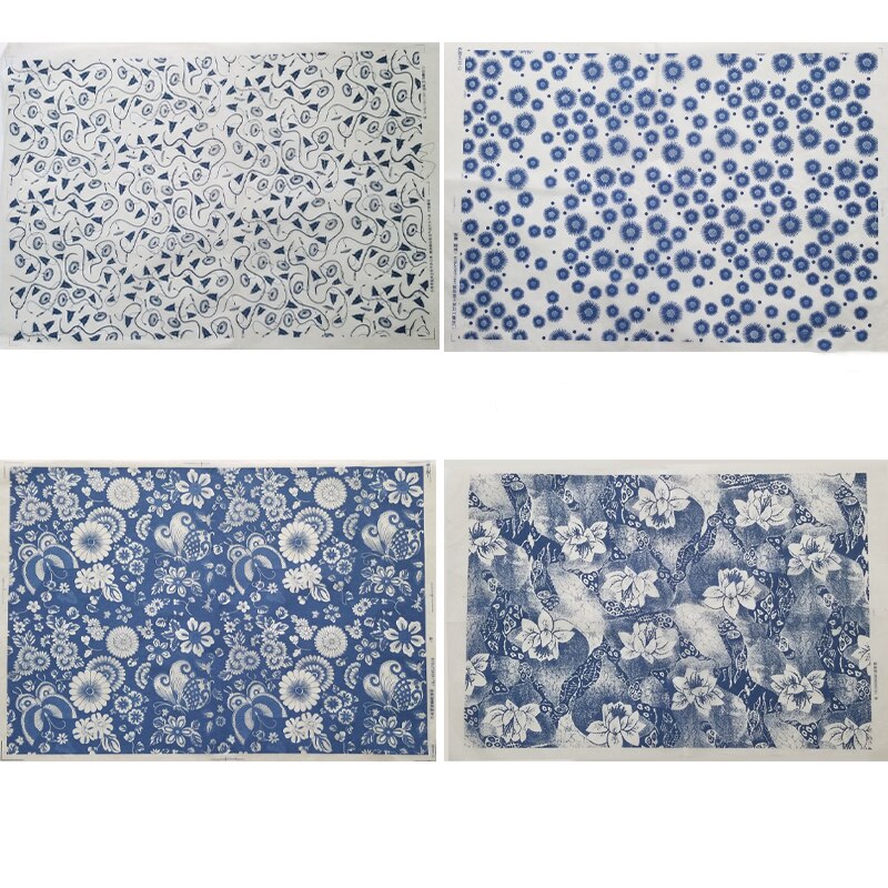 Papel de flores de colores Jingdezhen, cerámica, arcilla, bajo esmalte, porcelana azul y blanca, papel de transferencia de alta temperatura, 1 unidad