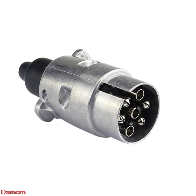 Slidstærk 7- polet aluminiumslegeringsstik trailer trailer trækkende el-stik 12v stik eu-stik