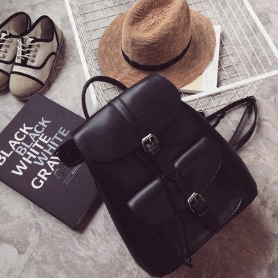 Miyahouse PU Leather Backpacks Trendy Female Drawstring Travel Bags Retro School Bags Women Rucksack Mochila: 1320c