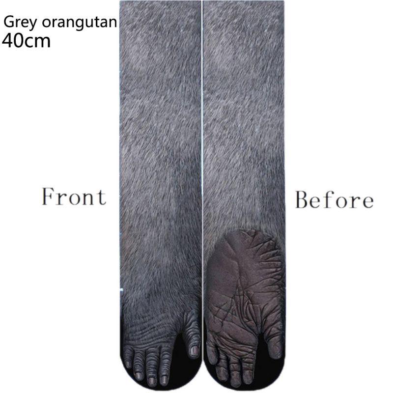 Neue 3D Druck Erwachsenen Tier Pfote Socken Unisex Crew Katze Lange Aktien Elastische Atmungsaktive Socke Hund Pferd Zebra Schwein Katze pfote